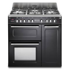 Delonghi D3VR908DF/BL Vintage Three Cavity Dual Fuel Range Gloss Black Inc Lpg Jets