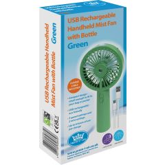 Electrovision (ALTAI) EH1950G Green USB Rechargeable Hand Held Mist Fan With Bottle