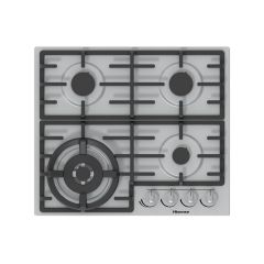 Hisense GM663XBUK 60Cm 4 Burner Gas Hob With Wok Burner, S/Steel LPG Jets Inc