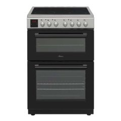 Hostess DOCH60S 60Cm Double Oven Electric Cooker In Silver Ceramic Hob