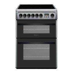 Hotpoint DCN60S 60Cm Sliver Ceramic Double Oven Cooker 