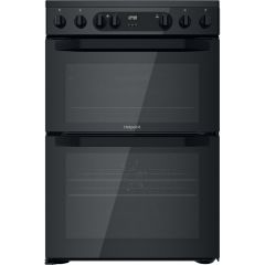 Hotpoint HDM67V9CMB 60Cm D/Oven Ceramic Black Cooker
