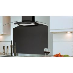 Montpellier SP9075MB 90Cm Glass Splash Back Midnight Black