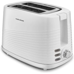 Morphy Richards 220029 Dune 2 Slice Toaster Defrost And Re-Heat Settings, Plastic, White 