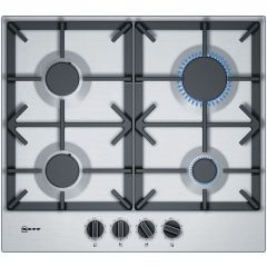 Neff T26DS49N0 60Cm Gas Hob, Stainless Steel, Cast Iron Pan Supports