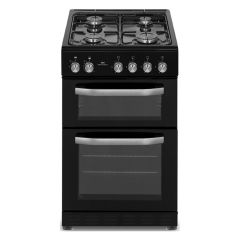 New World NWMID53GB 50Cm Black Twin Cavity Gas Cooker