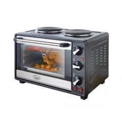 Quest QUE35370 Quest Mini Table Top Oven With 2 Solid Plate Hobs And Rotisserie 