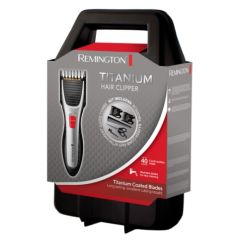 Remington HC340 Titanium Cordless Clippers - Inc Scissors, Barber Comb And Travel Case,Grey/Black