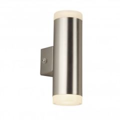 Searchlight 2100SN Led Outdoor 2Lt + Porch Wall Light, Satin Silver