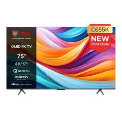 TCL 75C655K 75" 4K Qled Hdr Pro Android TV Dolby Atmos + Vision