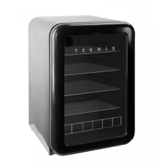 Teknix T130RGB Retro Style Glass Door Drinks Fridge Black