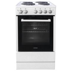 Teknix TKES54W 50Cm Solid Plate Single Oven Cooker - White