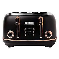 Tower T20051RG Cavaletto 4 Slice Toaster Black + Rose Gold Accents