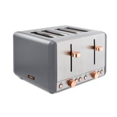 Tower T20051RGG Cavaletto 4 Slice Toaster Grey + Rose Gold Accents