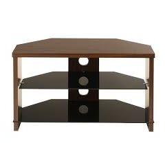 TTAP MON-800-WAL Montreal 800Mm TV Stand In Walnut And Black Glass